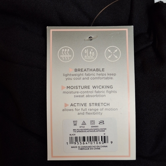 NEW! Shadow Sport Fitted Mock-Neck Zip Front Athletic Jacket, Black - Picture 8 of 8